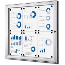 Vergrendelbaar notitiebord showdown scs6xa4 zilver aluminium