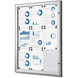 Vergrendelbaar notitiebord showdown scs9xa4 zilver aluminium