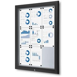 Vergrendelbaar notitiebord showdown sct9xa4phc9005 zwart aluminium