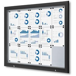 Vergrendelbaar notitiebord showdown sct15xa4phc9005 zwart aluminium
