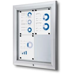 Vergrendelbaar notitiebord showdown sct4xa4ph zilver aluminium