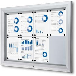 Vergrendelbaar notitiebord showdown sct8xa4ph zilver aluminium