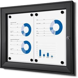 Vergrendelbaar notitiebord showdown scs2xa4c9005 zwart aluminium