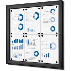 Vergrendelbaar notitiebord showdown scs6xa4c9005 zwart aluminium