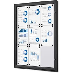 Vergrendelbaar notitiebord showdown scs9xa4c9005 zwart aluminium