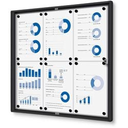 Vergrendelbaar notitiebord showdown scxs6xa4c9005 zwart aluminium
