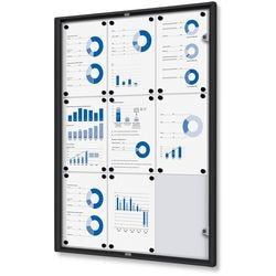 Vergrendelbaar notitiebord showdown scxs9xa4c9005 zwart aluminium