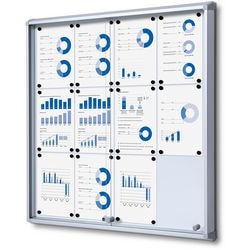 Vergrendelbaar notitiebord showdown scsl12xa4 zilver aluminium