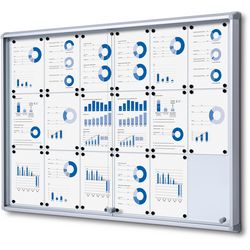 Vergrendelbaar notitiebord showdown scsl18xa4 zilver aluminium