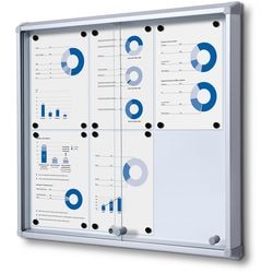 Vergrendelbaar notitiebord showdown scsl6xa4 zilver aluminium