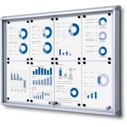Vergrendelbaar notitiebord showdown scsl8xa4 zilver aluminium