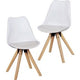 Eetkamerstoel wohnling hout, kunststof, stof scandinavische stijl wit wl5024