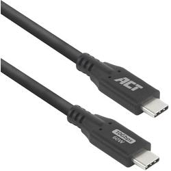 Usb-c-kabel act usb-c mannelijk usb-c mannelijk 2 m zwart