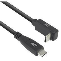 Usb-c-kabel act usb-c mannelijk usb-c mannelijk 1 m zwart