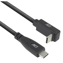 Usb-c-kabel act usb-c mannelijk usb-c mannelijk 2 m zwart