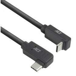 Usb-c-kabel act usb-c mannelijk usb-c mannelijk 2 m zwart
