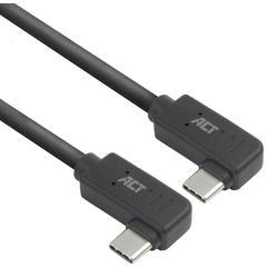 Usb-c-kabel act usb-c mannelijk usb-c mannelijk 2 m zwart