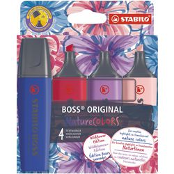 Stabilo boss original - markeerstift - naturecolors wildflower - etui met 4 kleuren