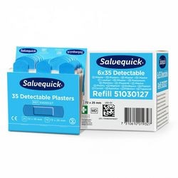 Salvequick pleisters. kleur: blauw. 210 stuks