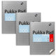 Collegeblok pukka metallic geruit grijs 100 pagina's 3 stuks