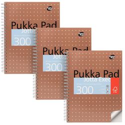 Collegeblok pukka metallic geruit brons 300 pagina's 3 stuks