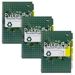 Collegeblok pukka recycled a4 gelinieerd groen 200 pagina's 3 stuks