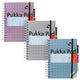 Collegeblok pukka metallic a5 geruit kleurenassortiment 200 pagina's 3 stuks