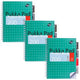 Collegeblok pukka metallic b5 geruit groen 200 pagina's 3 stuks