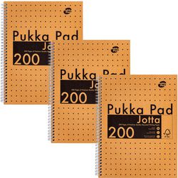 Collegeblok pukka kraft jotta a4 bedraad bruin 200 pagina's pak van 3