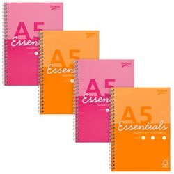 Collegeblok pukka essentials a5 geruit kleurenassortiment 160 pagina's 4 stuks