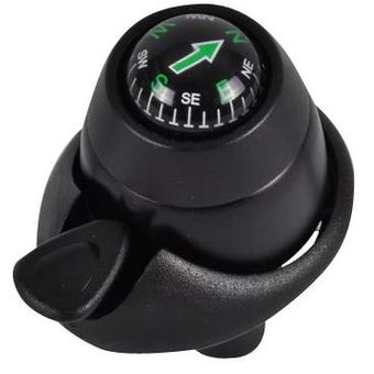 Load image into Gallery viewer, fietsbel met kompas 34 mm zwart
