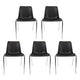 Bezoekersstoel viking iris zwart chroom stapelbaar 5 stuks