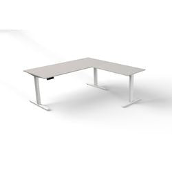 Zit-sta-bureau kerkmann move 3 l-vorm lichtgrijs