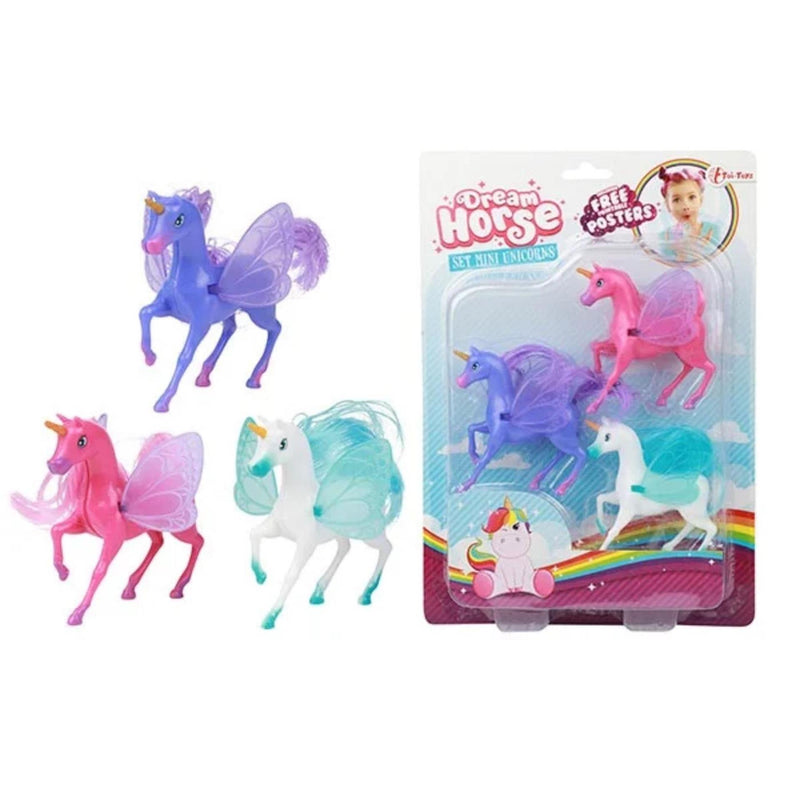Load image into Gallery viewer, Toi-toys toi toys dream horse mini eenhoorns 3 stuks op kaart

