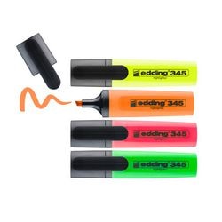 Tekstmarker edding 345 kleurenassortiment permanent navulbaar