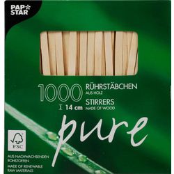 Roerstaafjes papstar pure bruin 1000 stuks