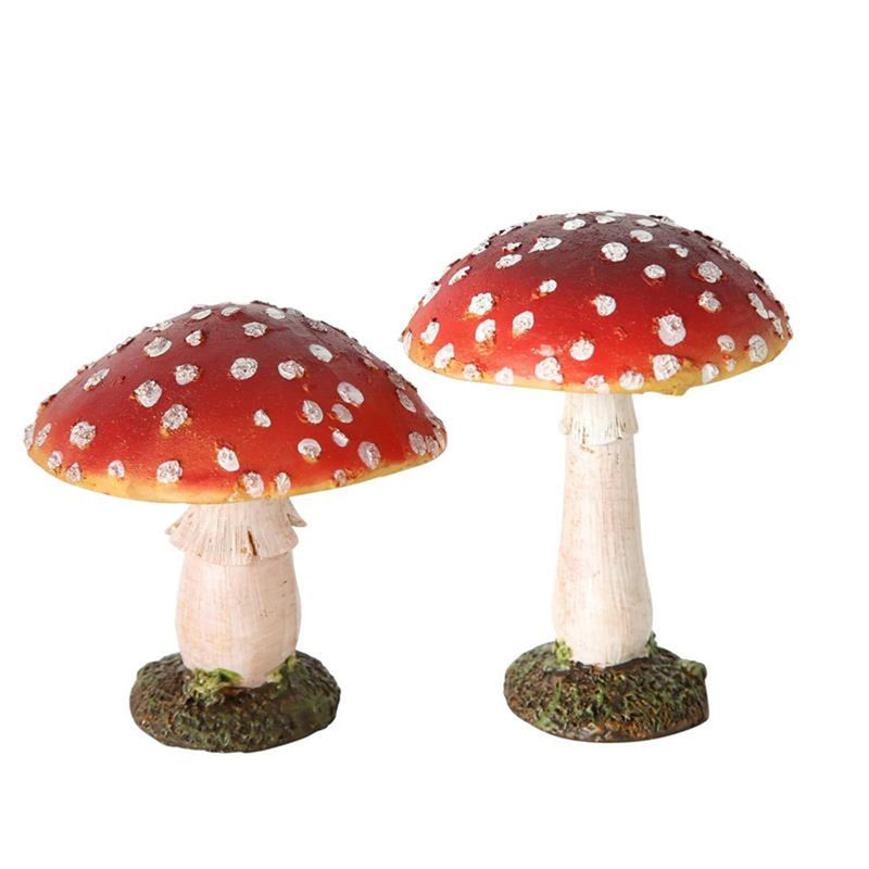 Load image into Gallery viewer, Boltze home paddenstoel rood wit polyresin h9cm

