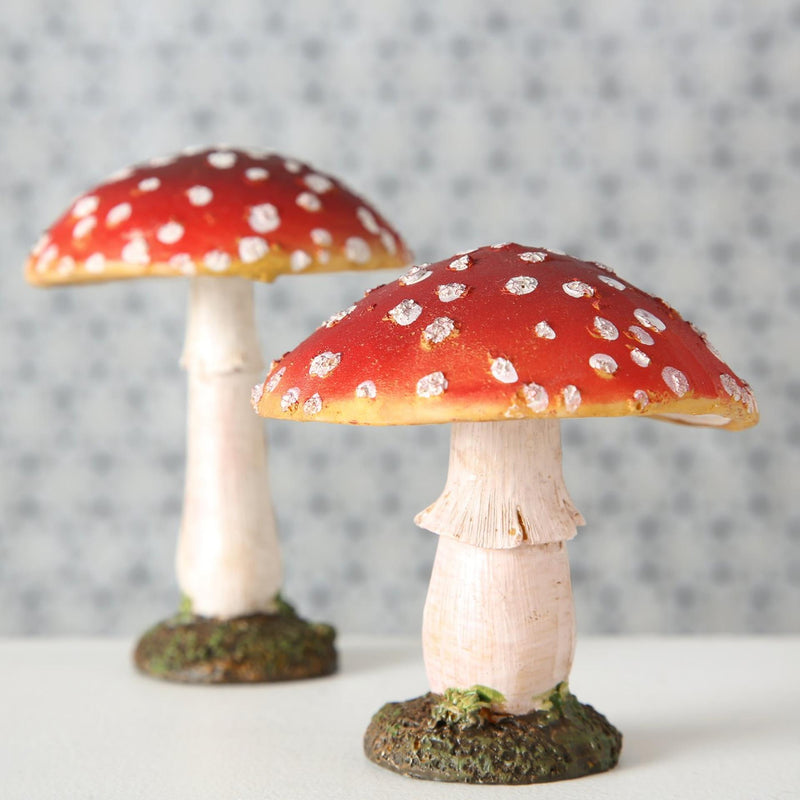 Load image into Gallery viewer, Boltze home paddenstoel rood wit polyresin h9cm
