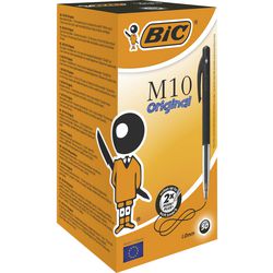 Balpen bic m-10 zwart 50 stuks 0,4mm