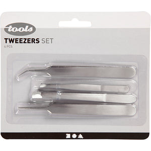 Creotime pincet set, l: 9-12 cm, 4 assorti