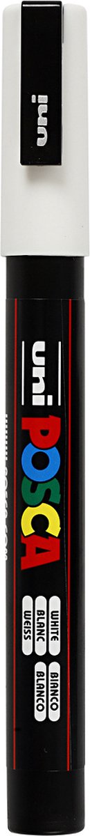 Uni posca pc3m acrylmarker wit - ronde punt tot 1,3 mm