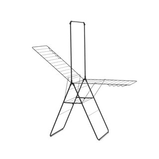 Brabantia hangon droogrek 25m met stang zwart staal