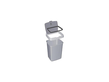 Sunware delta prullenbak 25 liter klepdeksel metallic zwart kunststof 32,3x28,1x45,2cm