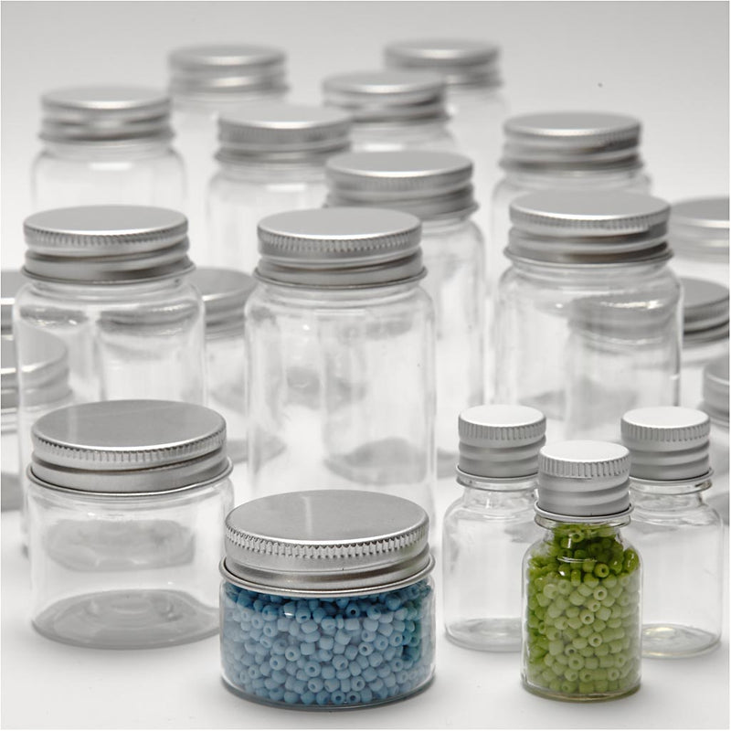 Afbeelding laden in galerijviewer, Https: www.cchobby.nl potje-met-schroefdop-h-35-77-mm-d-24-45-mm-13-35-50-100-ml-80-stuk-1-doos
