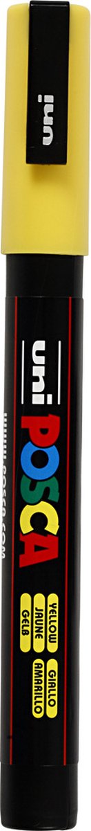 Uni posca pc3m acrylmarker geel - ronde punt tot 1,3 mm