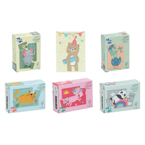 Mini puzzel dieren, 8 puzzelstukjes