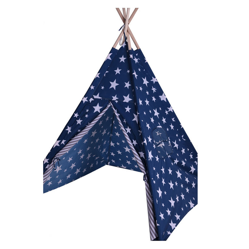 Load image into Gallery viewer, Tipi tent blauw met sterren
