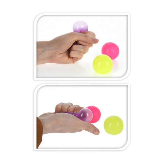 Knijpbal sticky kleur, set van 3