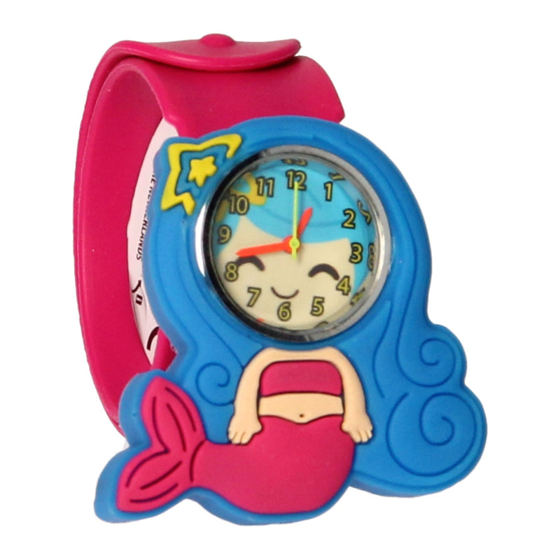 Afbeelding laden in galerijviewer, Klaparmband met horloge - zeemeermin
