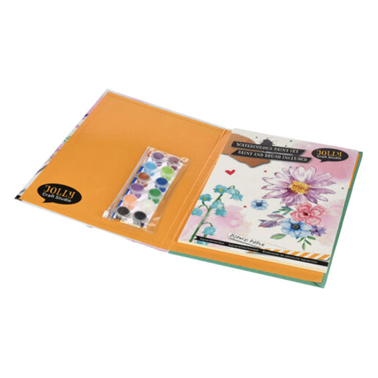 Aquarelverfset met papier